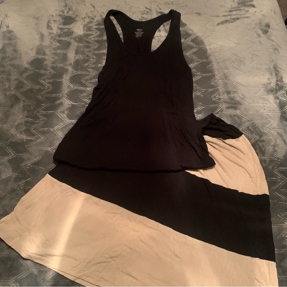Massimo: Black and Tan Maxi Dress, Size L